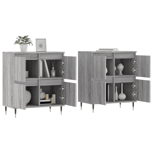 vidaXL Aparadores 2 pcs derivados de madeira cinzento sonoma
