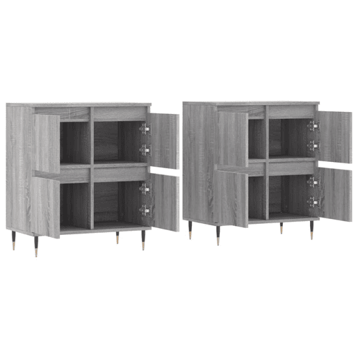 vidaXL Aparadores 2 pcs derivados de madeira cinzento sonoma