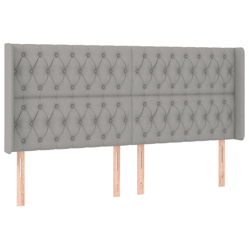 vidaXL Cabeceira cama c luzes LED tecido 183x16x118128cm cinza-claro vidaXL Cabeceira cama c luzes LED tecido 183x16x118128cm cinza-claro