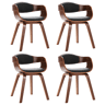 vidaXL Cadeiras jantar 4 pcs madeira curvada e couro artificial