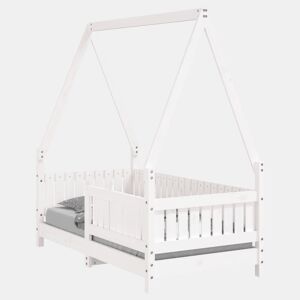 vidaXL Estrutura de cama infantil 70x140 cm pinho maciço branco