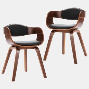 vidaXL Cadeiras jantar 2 pcs madeira curvada e couro artificial