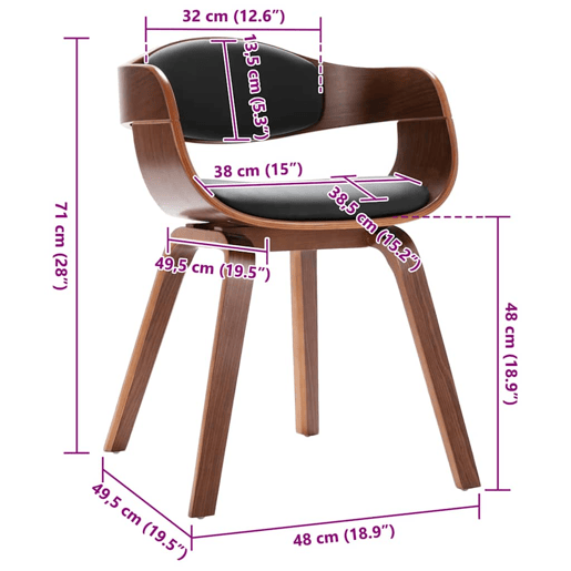 vidaXL Cadeiras jantar 2 pcs madeira curvada e couro artificial vidaXL Cadeiras jantar 2 pcs madeira curvada e couro artificial