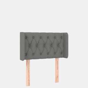 vidaXL Cabeceira cama c luzes LED tecido 83x16x7888cm cinza-escuro