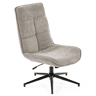 Cadeira De Relax Giratória Estofada Em Tecido Cinza Altura Regulável 89-95 Cm Assento Largo Com Enchimento Acolchoado Estilo Moderno Base Metálica Resistente Até 120 Kg Ideal Para Sala Quarto Escritório