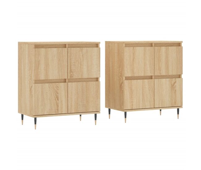 Vidaxl aparadores 2 piezas madera contrachapada color roble sonoma
