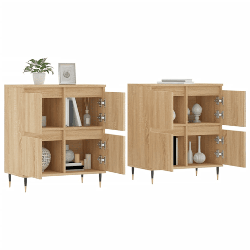 vidaXL Aparadores 2 pcs derivados de madeira carvalho sonoma