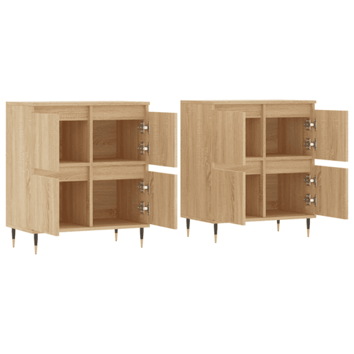 vidaXL Aparadores 2 pcs derivados de madeira carvalho sonoma