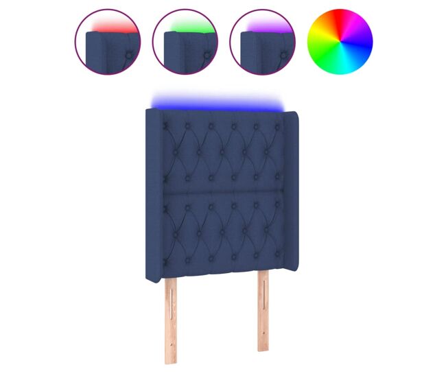 Vidaxl cabecero con led de tela azul 83x16x118/128 cm