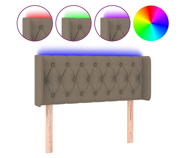 Vidaxl cabecero con led de tela gris taupe 103x16x78/88 cm