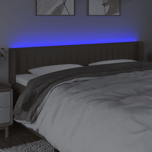 vidaXL Cabeceira de cama c luzes LED 203x16x7888cm cinza-acastanhado vidaXL Cabeceira de cama c luzes LED 203x16x7888cm cinza-acastanhado