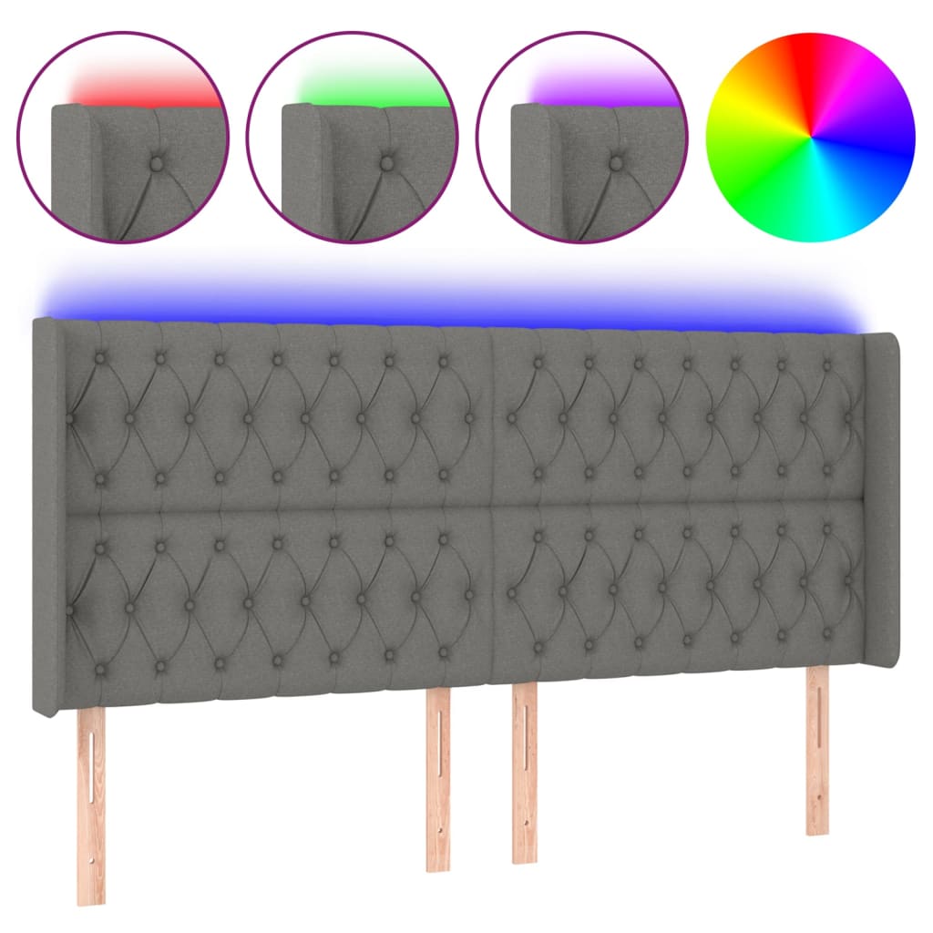 Cabecero Con Led 183 Gris Oscuro