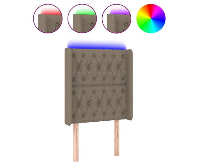 Vidaxl cabecero con led de tela gris taupe 83x16x118/128 cm