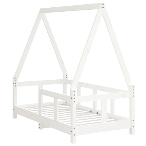 vidaXL Estrutura de cama infantil 70x140 cm pinho maciço branco vidaXL Estrutura de cama infantil 70x140 cm pinho maciço branco