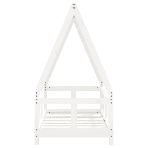vidaXL Estrutura de cama infantil 70x140 cm pinho maciço branco vidaXL Estrutura de cama infantil 70x140 cm pinho maciço branco