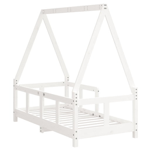 vidaXL Estrutura de cama infantil 70x140 cm pinho maciço branco vidaXL Estrutura de cama infantil 70x140 cm pinho maciço branco