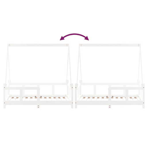 vidaXL Estrutura de cama infantil 70x140 cm pinho maciço branco vidaXL Estrutura de cama infantil 70x140 cm pinho maciço branco