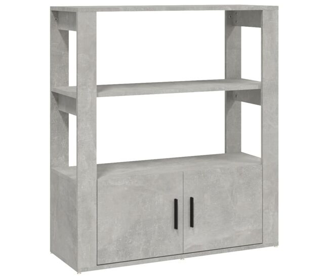 Vidaxl aparador de madera contrachapada gris hormigón 80x30x90 cm