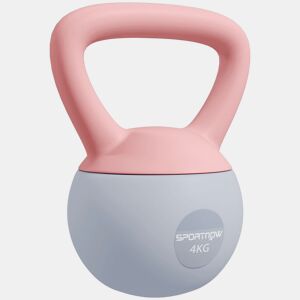 SPORTNOW Kettlebell de 4 kg Pesa Russa Preenchida de Areia Metálica e Alça Antiderrapante para Treino de Musculação em Casa Ginásio 19x15x25 cm Rosa