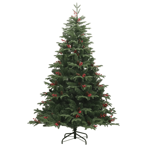 Árvore de Natal - Pinheiro de Natal artificial articulada c pinhas e bagas 180 cm