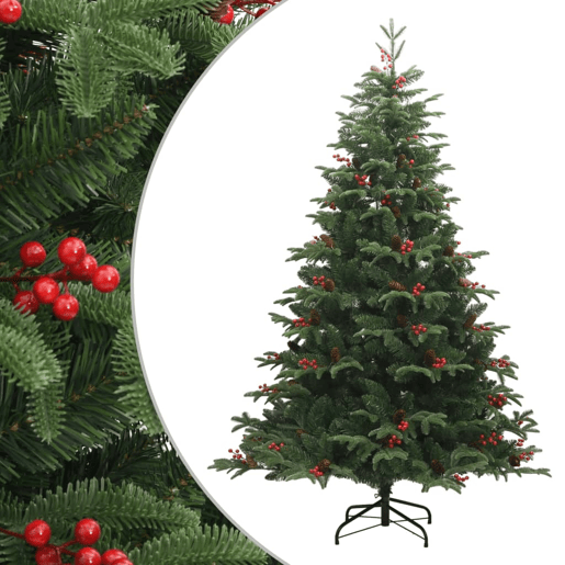 Árvore de Natal - Pinheiro de Natal artificial articulada c pinhas e bagas 180 cm