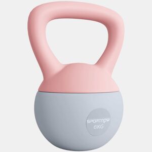 SPORTNOW Kettlebell de 6 kg Pesa Russa Preenchida de Areia Metálica e Alça Antiderrapante para Treino de Musculação em Casa Ginásio 19x19x28 cm Rosa