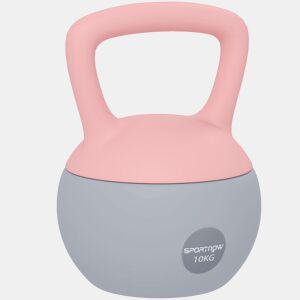 SPORTNOW Kettlebell de 10 kg Pesa Russa Preenchida de Areia Metálica e Alça Antiderrapante para Treino de Musculação em Casa Ginásio 21x21x30 cm Rosa
