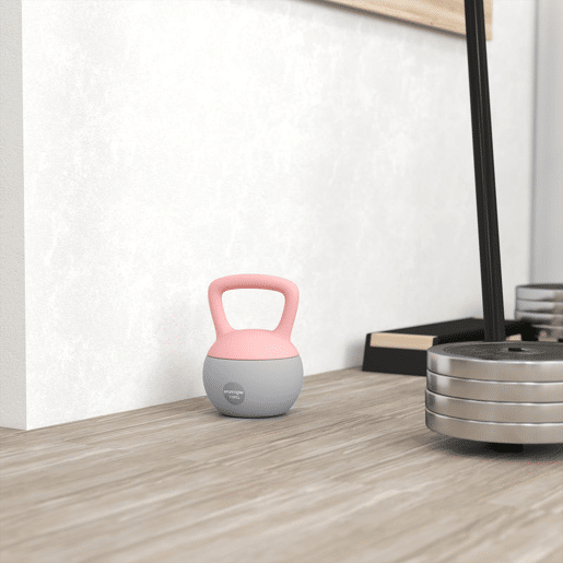 SPORTNOW Kettlebell de 10 kg Pesa Russa Preenchida de Areia Metálica e Alça Antiderrapante para Treino de Musculação em Casa Ginásio 21x21x30 cm Rosa