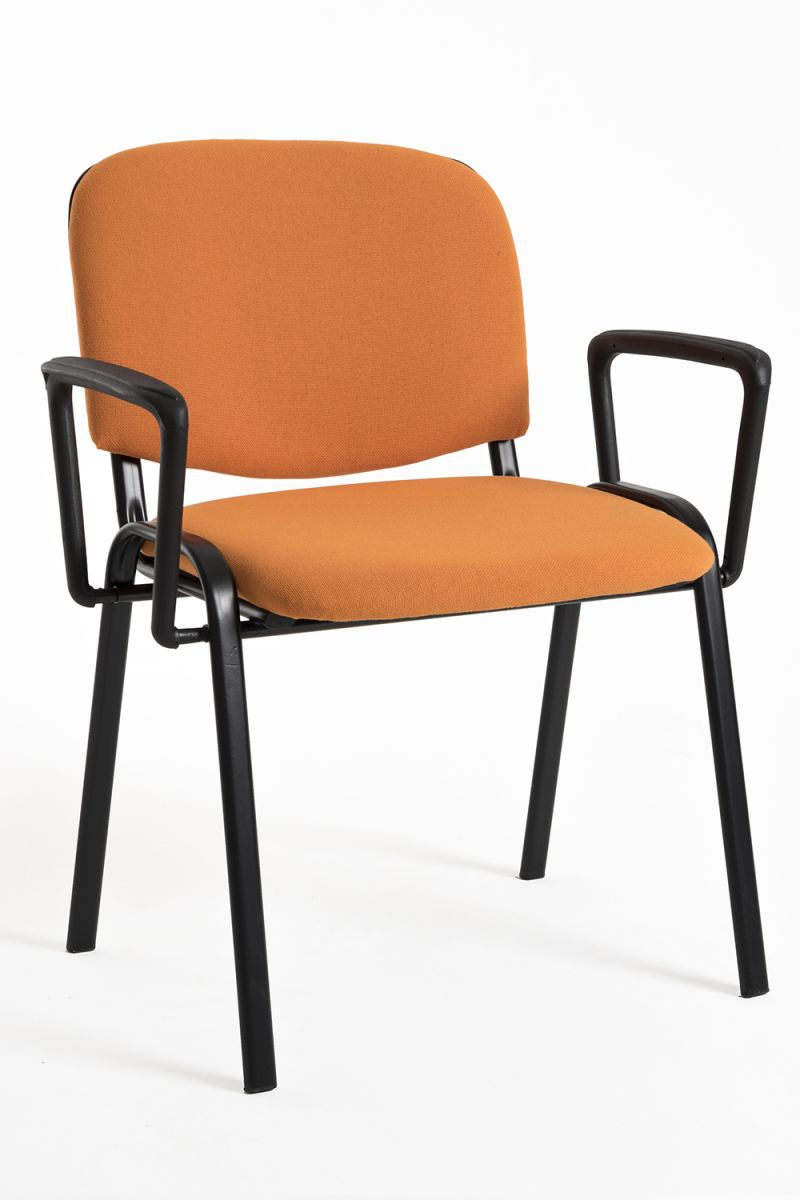 Pack 4 sillas ofis con brazos - naranja