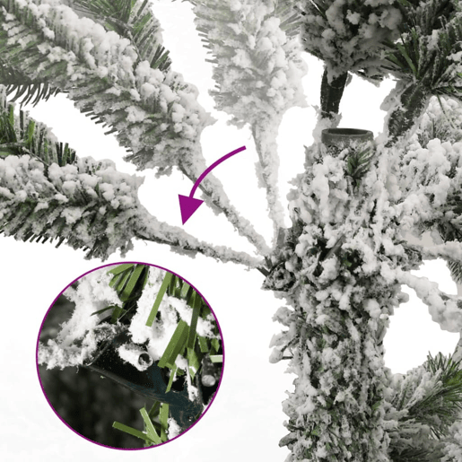 Árvore de Natal - Pinheiro de Natal artificial articulada c flocos de neve 240 cm