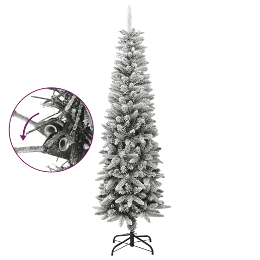 Árvore de Natal - Pinheiro de Natal artificial fina com neve PVC e PE 180 cm