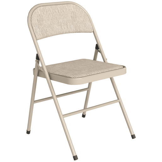 HOMCOM Conjunto de 2 Cadeiras Dobráveis Cadeiras Dobráveis com Encosto e Estrutura de Aço para Sala de Estar Escritório Estúdio 45x46x78 cm Bege