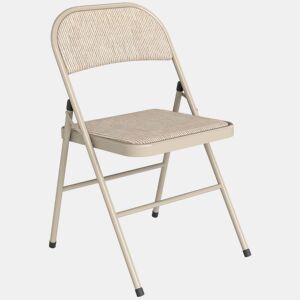 HOMCOM Conjunto de 2 Cadeiras Dobráveis Cadeiras Dobráveis com Encosto e Estrutura de Aço para Sala de Estar Escritório Estúdio 45x46x78 cm Bege