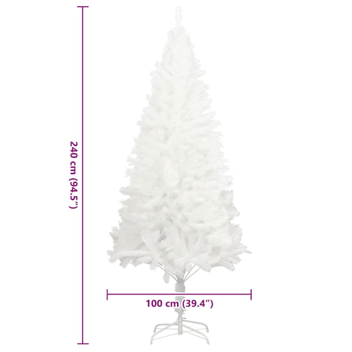 Árvore de Natal - Pinheiro de Natal artificial agulhas realistas 240 cm branco