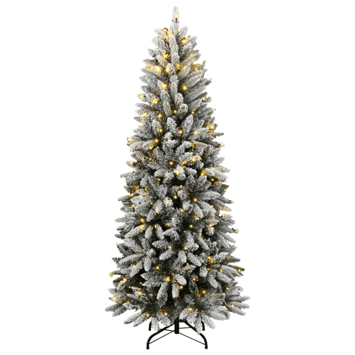 Árvore de Natal - Pinheiro de Natal artificial com 150 luzes LED e neve 120 cm