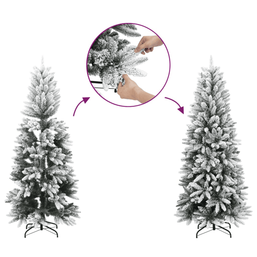 Árvore de Natal - Pinheiro de Natal artificial com 150 luzes LED e neve 120 cm