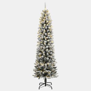 Árvore de Natal - Pinheiro de Natal artificial com 150 luzes LED e neve 150 cm
