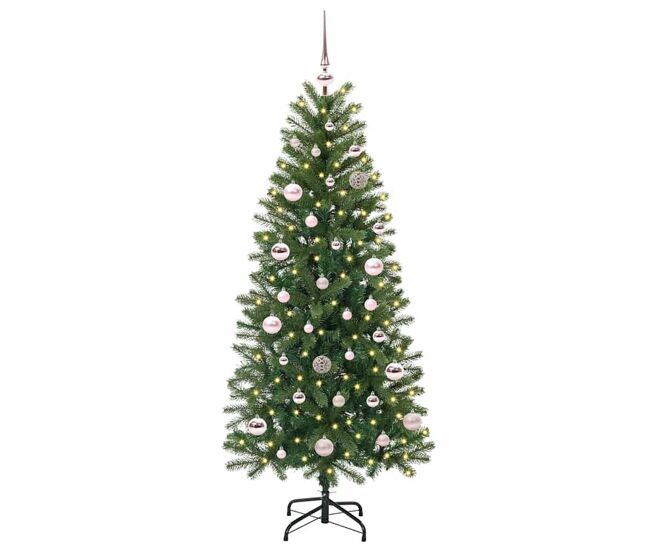 árbol de navidad - árbol navideño artificial con 150 led verde 150 cm pe y pvc