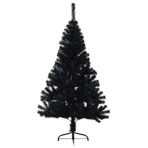 Árvore de Natal Artificial Pré-iluminada Preto 150 cm PVC