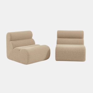 Sofá modular em tecido efeito alpaca de 2 lugares, Nova alpaca, Beige, 81x99x75 cm