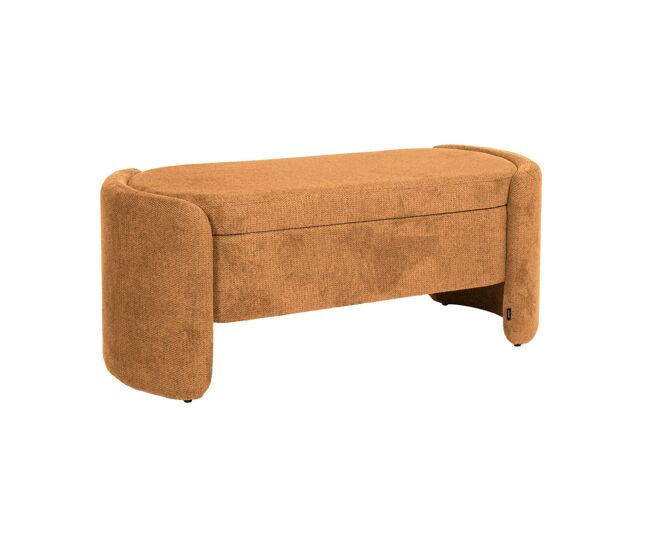 Banco baúl, pie de cama contemporáneo de tela simple óxido - 110x42x45 cm