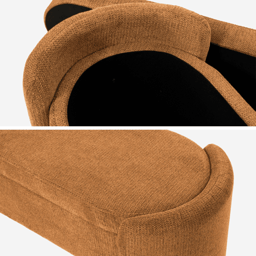 Banco baú, final de cama contemporâneo em tecido, Kalo, Terracota, 110x42x45 cm