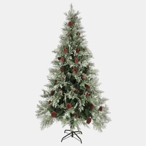 Árvore Natal pré-iluminada c pinhas 225 cm PVCPE verdebranco