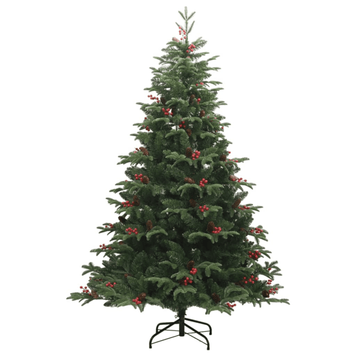 Árvore de Natal - Pinheiro de Natal artificial articulada c pinhas e bagas 210 cm