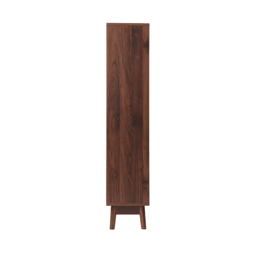 Sapateira com efeito madeira natural de 3 portas, Linear, Madeira de nogueira, 75x25x131 cm