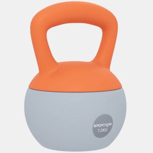 SPORTNOW Kettlebell de 12 kg Pesa Russa Preenchida de Areia Metálica e Alça Antiderrapante para Treino de Musculação em Casa Ginásio Ø21x30 cm Laranja
