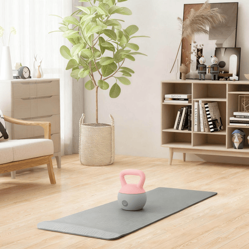SPORTNOW Kettlebell de 12 kg Pesa Russa Preenchida de Areia Metálica e Alça Antiderrapante para Treino de Musculação em Casa Ginásio Ø21x30 cm Laranja