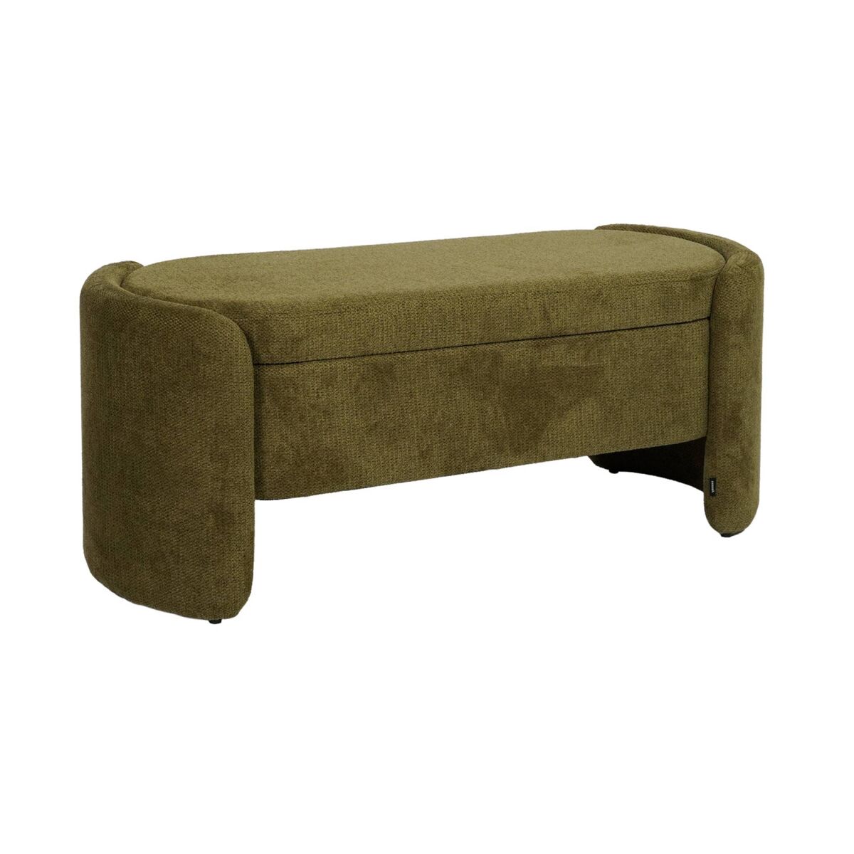 Banco baúl, pie de cama contemporáneo de tela simple Verde