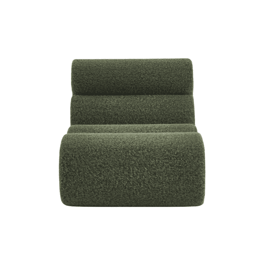 Sofá modular em tecido efeito alpaca de 2 lugares, Nova alpaca, Verde caqui, 81x99x75 cm