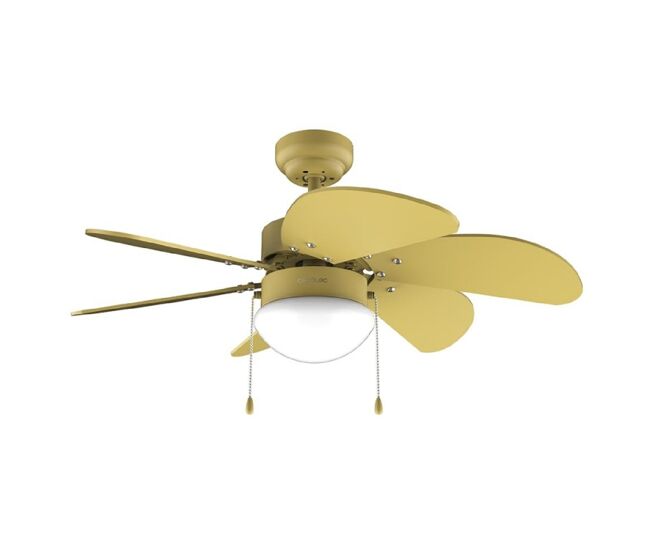 Cecotec ventilador de techo con luz aero 3600 vision full yellow. 50 w, diámetro 36”, 3 velocidades
